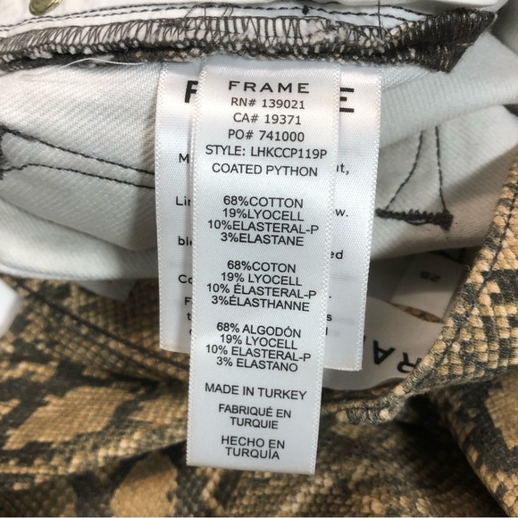 Frame Le High Skinny Crop Coated Python Jeans, size 25 - Picture 8 of 13